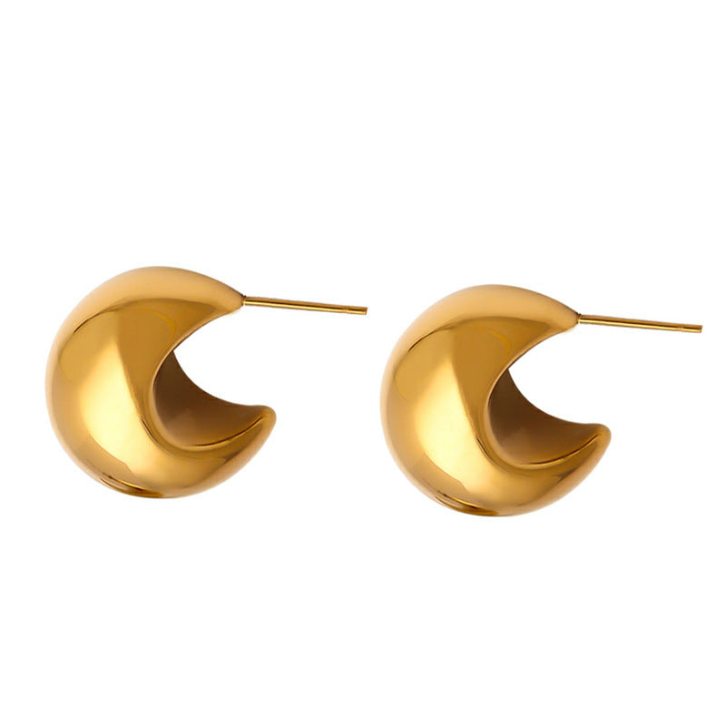 Glänzende Edelstahl-Ohrstecker Karnz