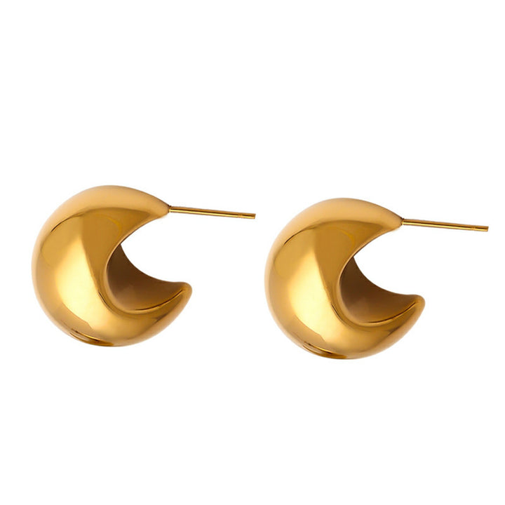 Glänzende Edelstahl-Ohrstecker Karnz
