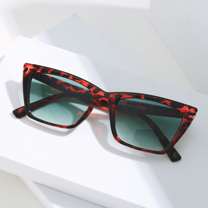 Damen Cat-Eye Sonnenbrille mit einzigartigem kantigem Rahmen Karnz
