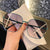 Damen Große quadratische Sonnenbrille mit hochwertigem Metallrahmen Karnz