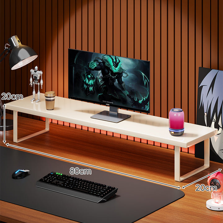 Massivholz-Monitorständer mit minimalistischem U-Rahmen aus Metallbeinen