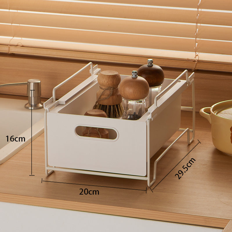 Küchenablagebox und Spülbecken-Organizer mit verstellbarem Gestell