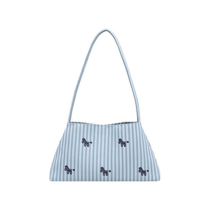 WoChic Bestickte Gestreifte Schultertasche Karnz