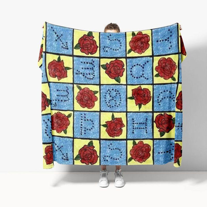 Dekorative Florale Druck Fleece Wurfdecke