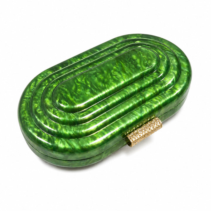 Vintage Oval Acryl Abend Clutch