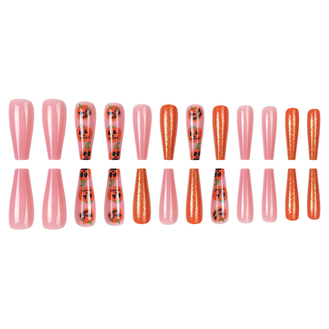 Kürbis-Themen Stiletto Nagelkunst Extensions Karnz