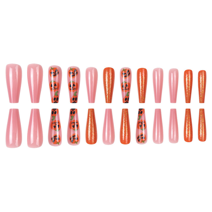 Kürbis-Themen Stiletto Nagelkunst Extensions Karnz