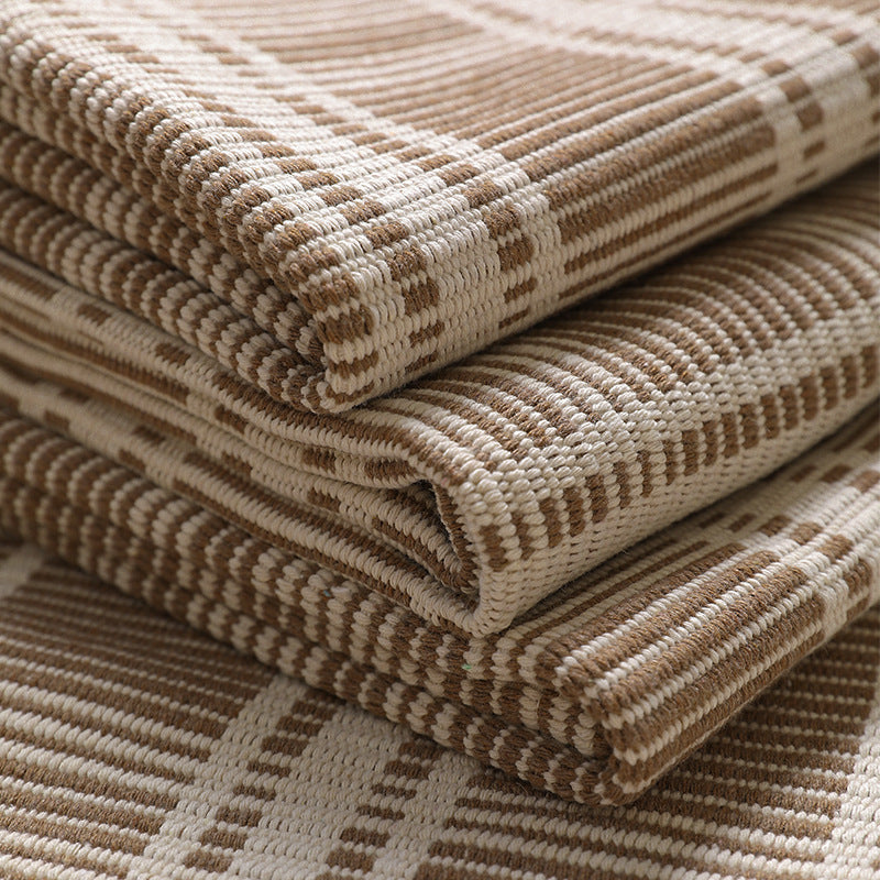 Rutschfeste Sofaüberwurf‑Schutzdecke mit Armlehnenansatz und Plaid‑Webstruktur