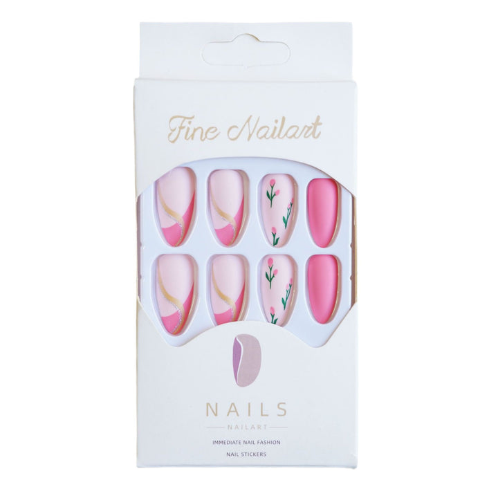 Künstlerisches Floral Press-On Nagelset 1790727149