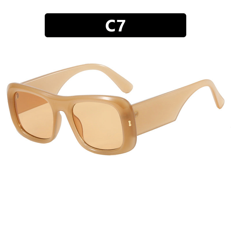 Damen oversized quadratische Sonnenbrille mit breitem Rahmen und polarisierten Gläsern Karnz