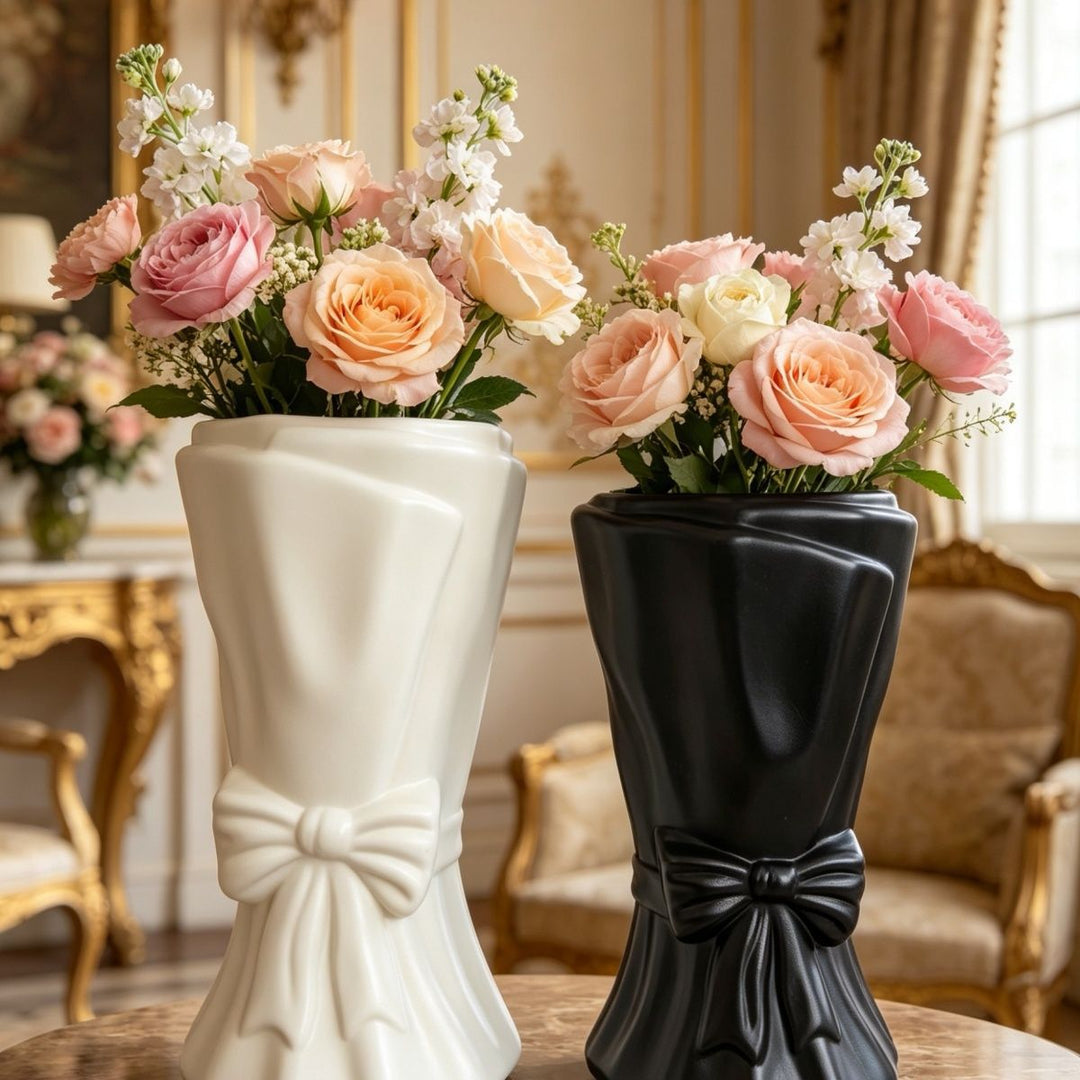 Dekorativer eleganter bow-förmiger Blumenvasen Karnz