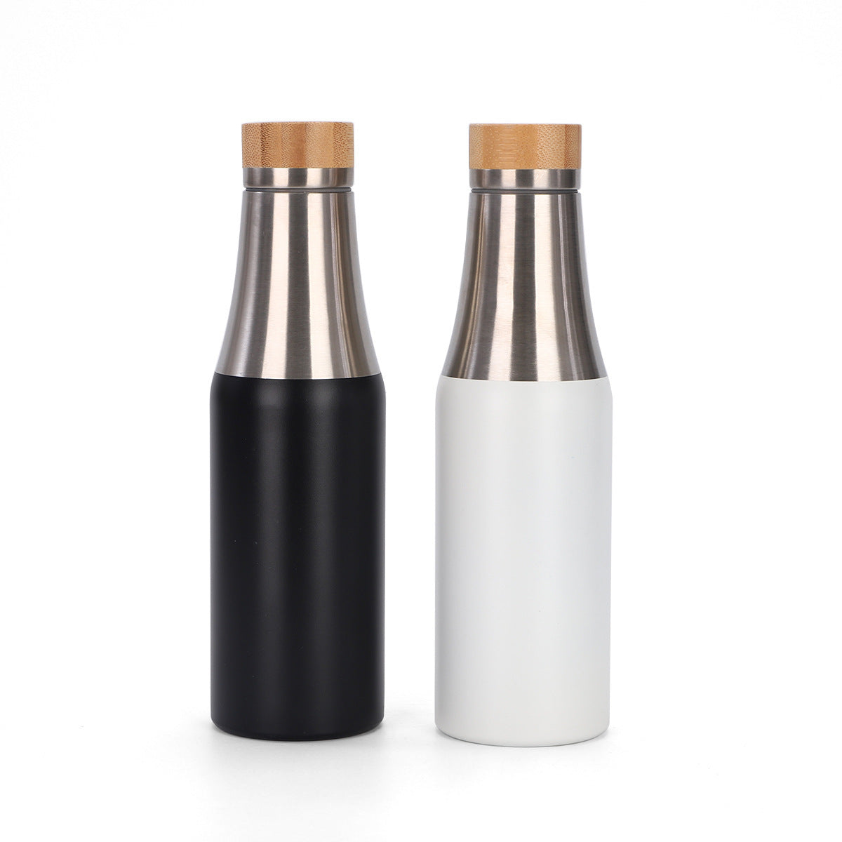 Damen edelstahl isolierte Trinkflasche mit Bambusdeckel Karnz