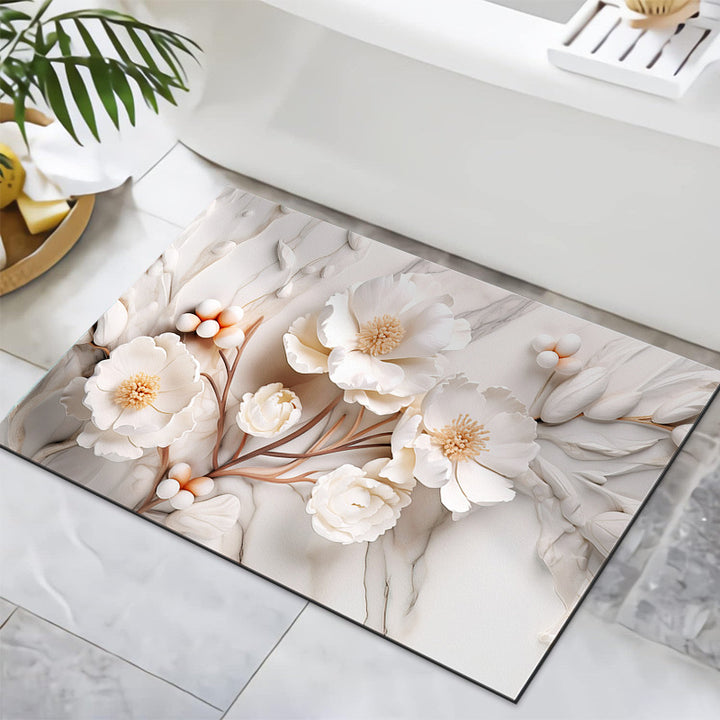 Strukturiertes florales Design Badmatte Karnz