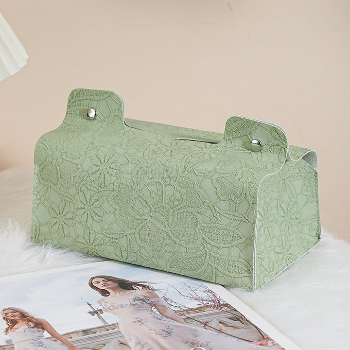 Elegante florale Spitzen-Taschentuchboxabdeckung