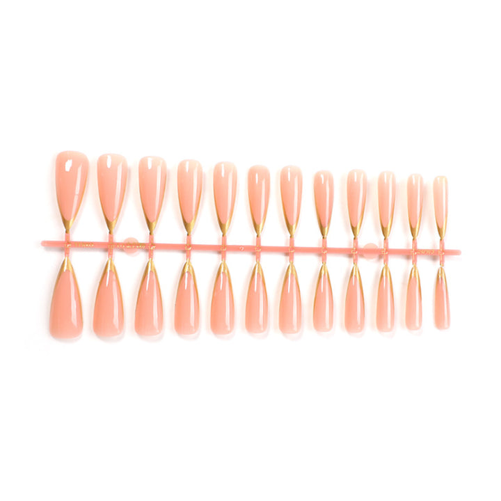 Elegantes Long-Shape Press-On Glänzendes Nagelset Karnz