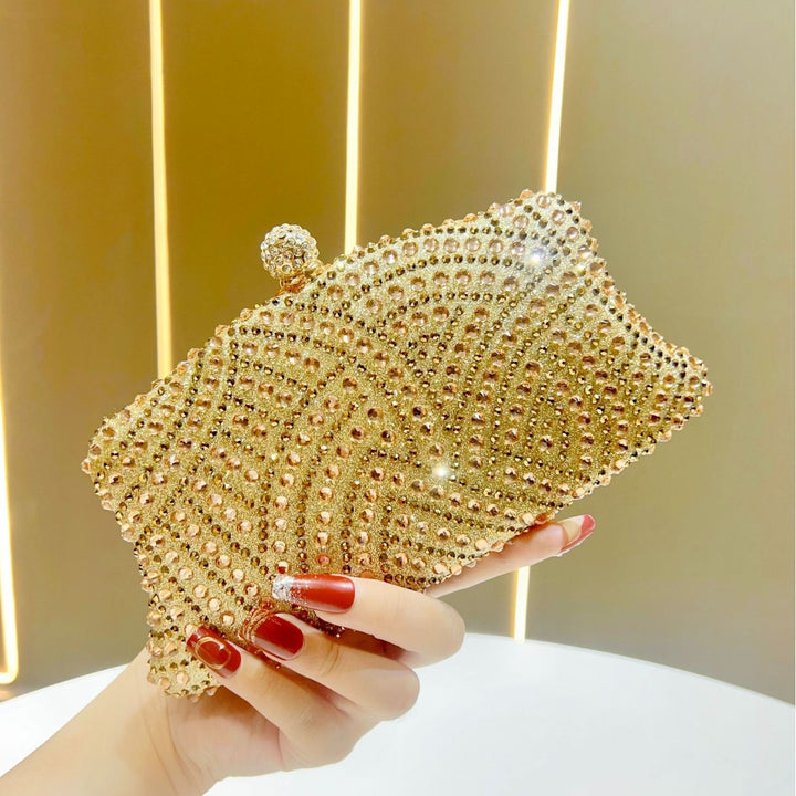 Verschnörkelte Perlen-Abend-Clutch