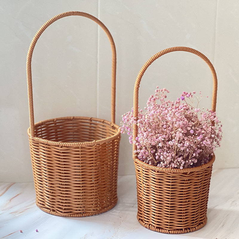 Handgefertigter Rattan Aufbewahrungskorb mit Griff Karnz