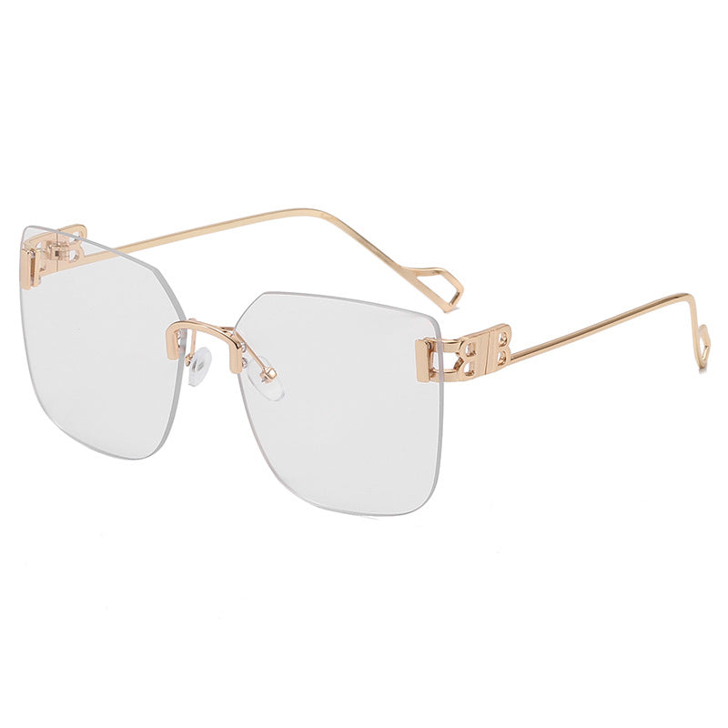 Damen elegante quadratische Sonnenbrille mit goldfarbenem Metallrahmen Karnz