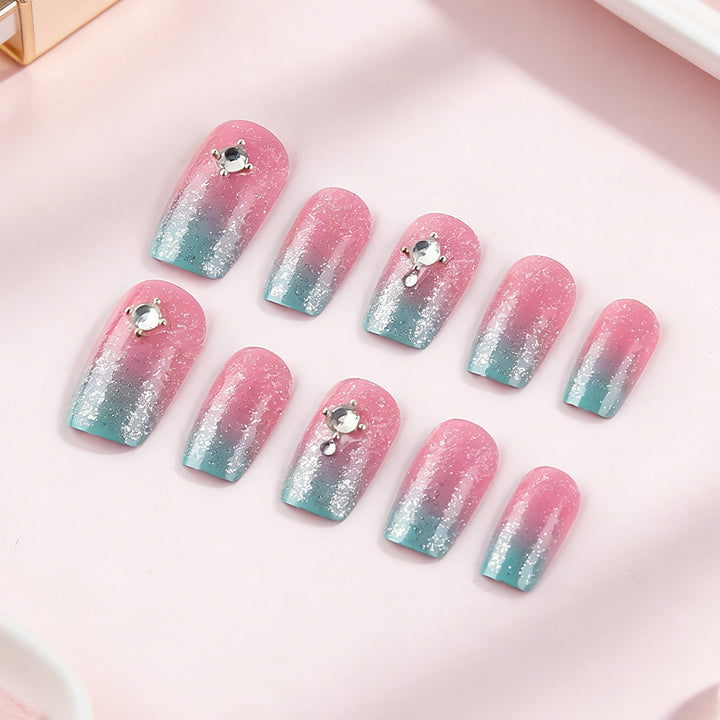 Ombre Glitter Press-On Nagelset Karnz