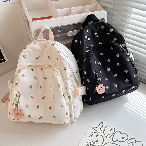Niedlicher floral bestickter Mini-Rucksack Karnz