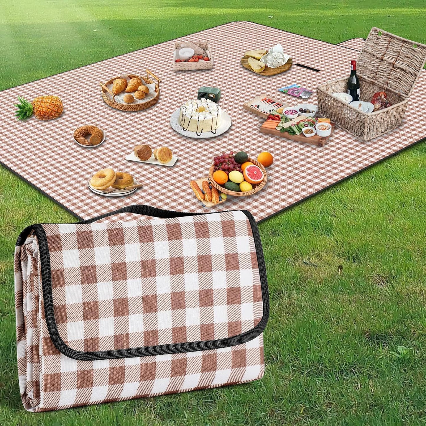 Damen Faltbare Picknickdecke mit Tragetasche Karnz