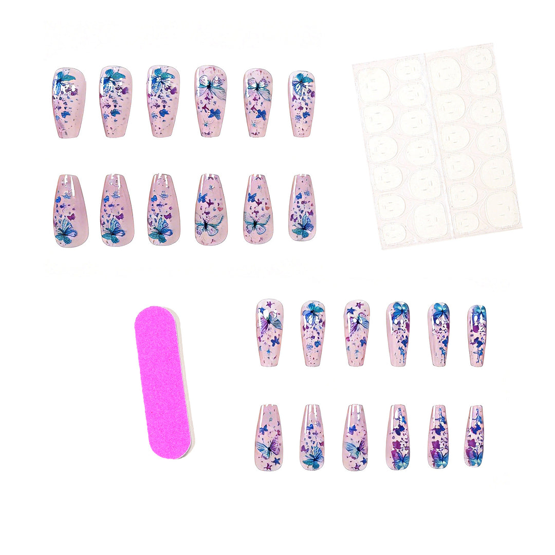 Schmetterlings-Themen Dekorative Druck-On Nagelkunst Karnz