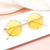 Damen modische Brille mit runden Gläsern und feinem Metallrahmen Karnz