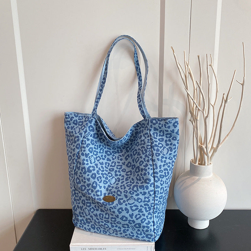 WoStylish Wendbare Leopardenmuster Einkaufstasche Karnz