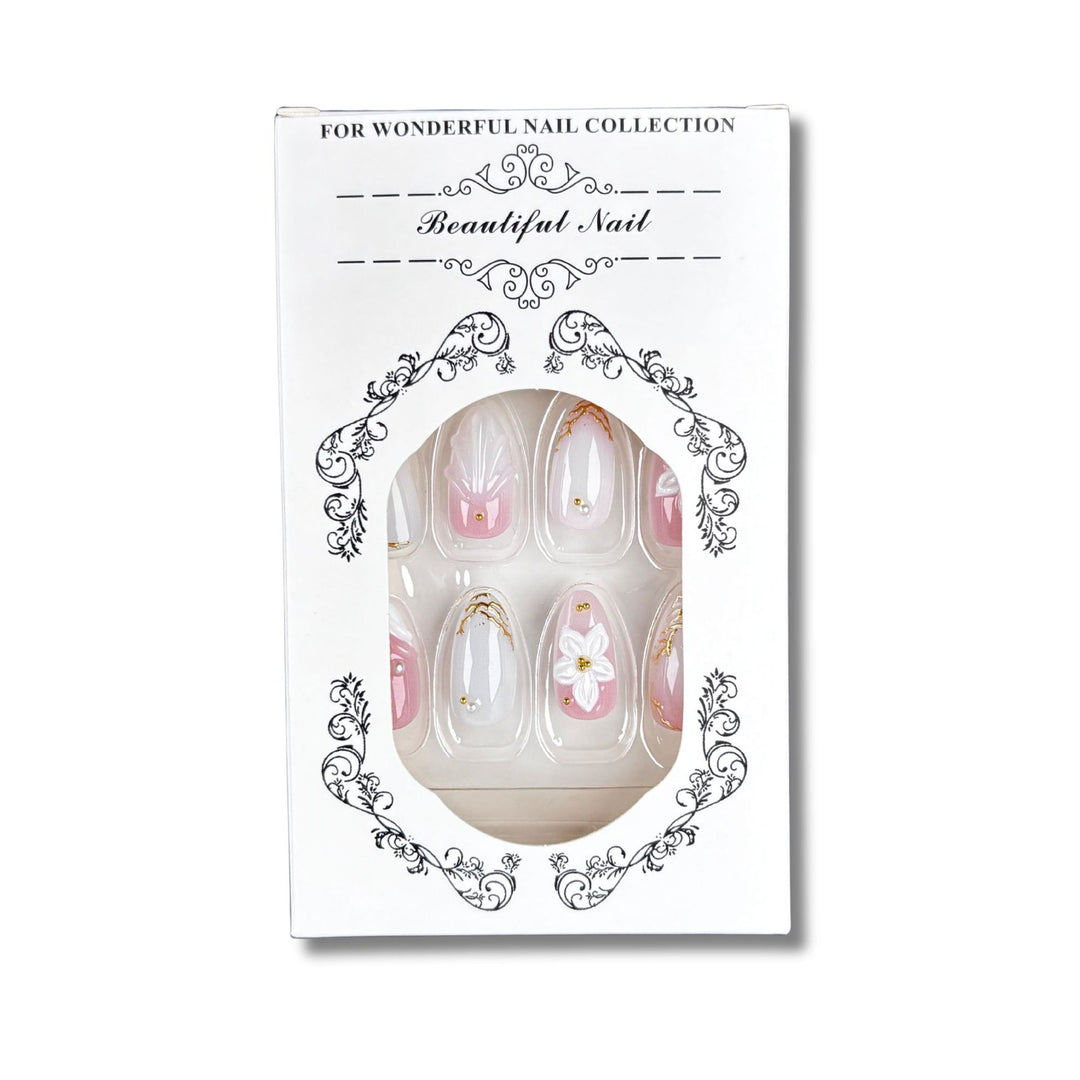 Elegantes dekoratives Press-On-Nageldesign-Set