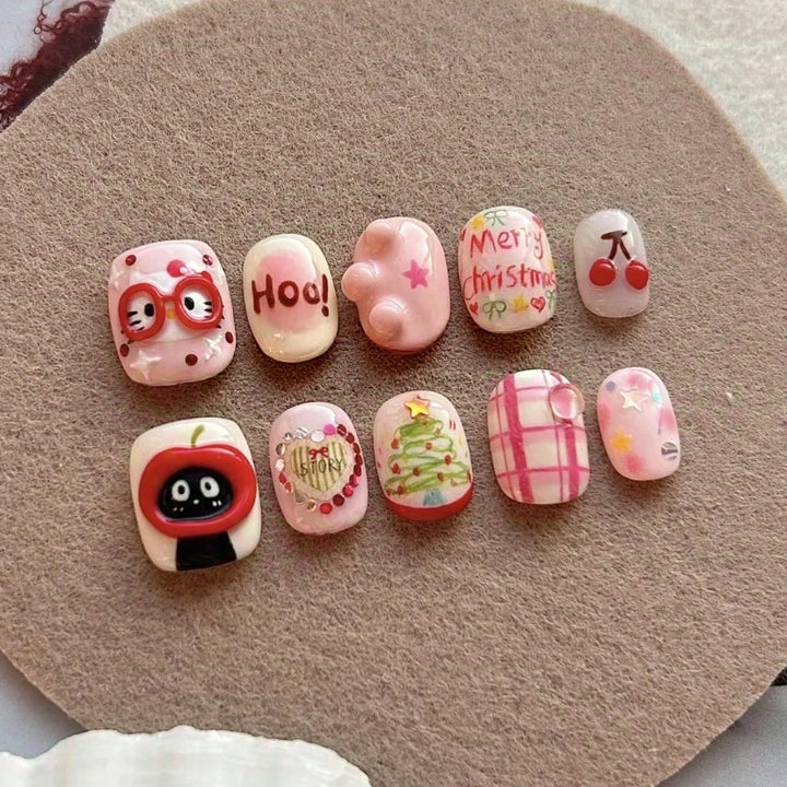 Festliches Feiertags-Themen Press-On Nagelset 1790745838