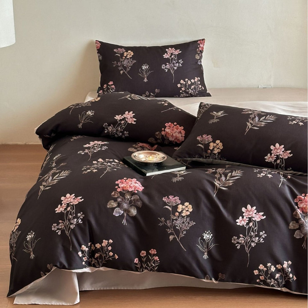 Bettbezug-Set aus Baumwollsatin mit Boho-Ethno-Muster und Wendefunktion