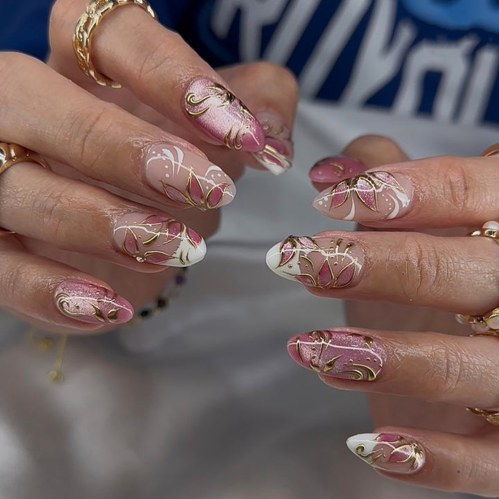 Künstlerisches Luxus Press-On Nageldesign