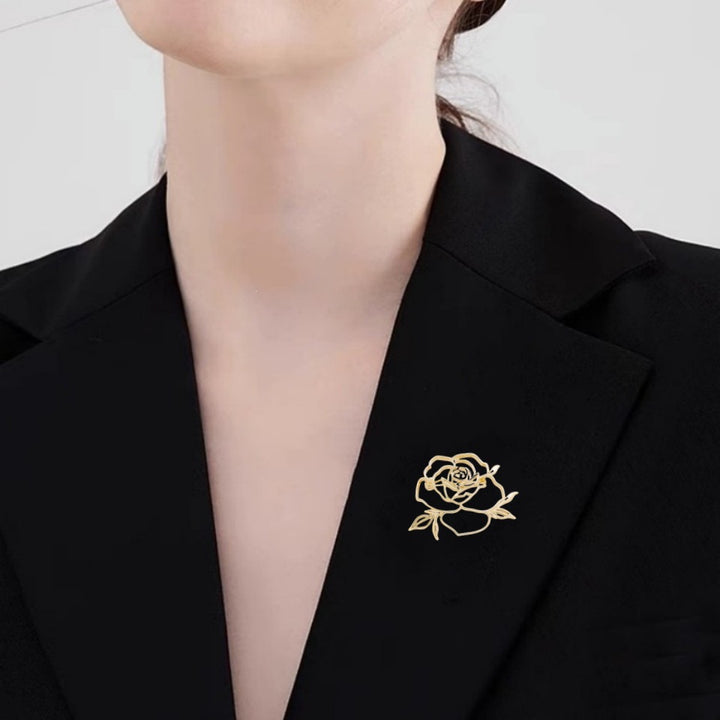 Elegante Rosé Brosche Karnz