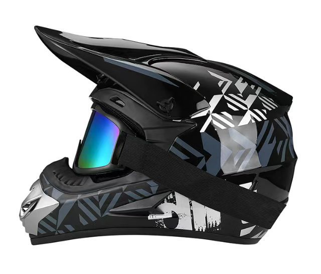 Vollgesicht-Motocross-Helm mit verlängertem Visier und verstärktem Kinnschutz Karnz