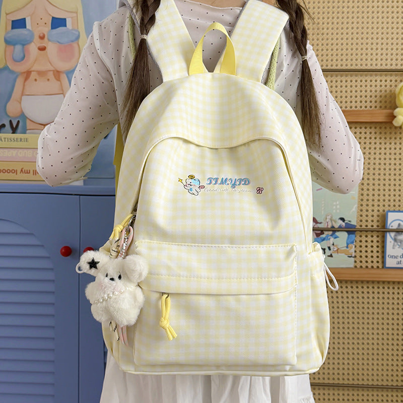 Süße Gingham-Muster Rucksack Karnz