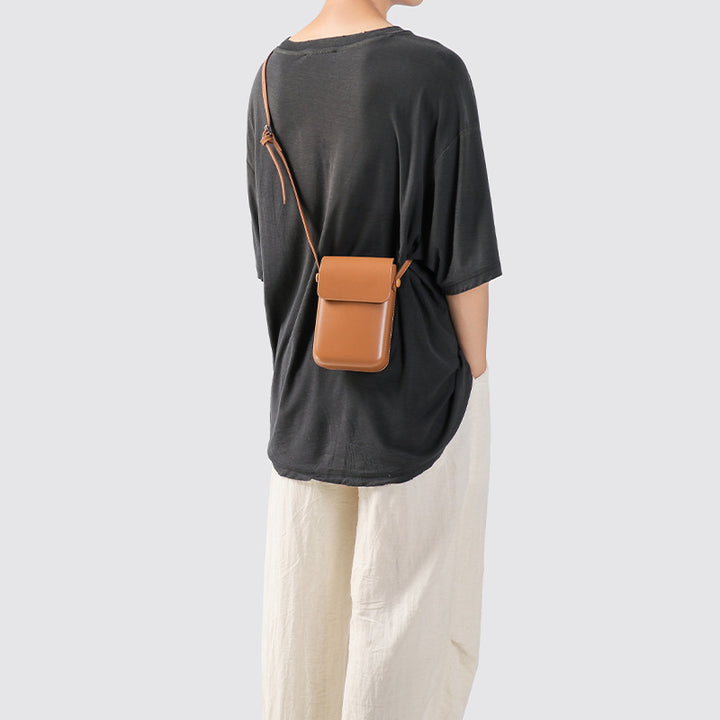 Kompakte Leder Crossbody Pouch Karnz