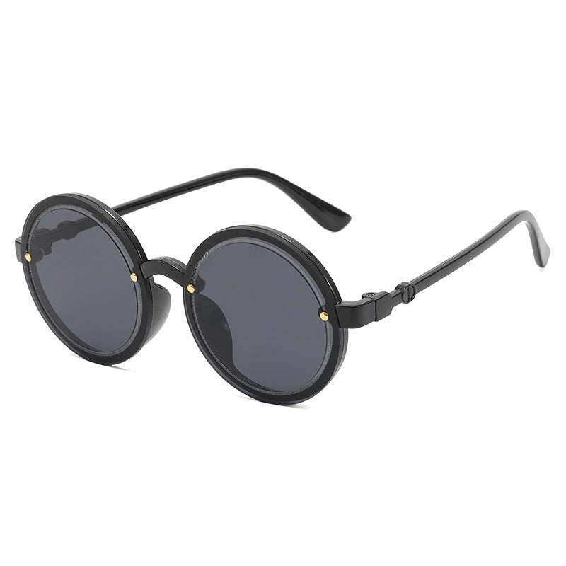 Damen Runde Sonnenbrille mit transparentem Rahmen Karnz