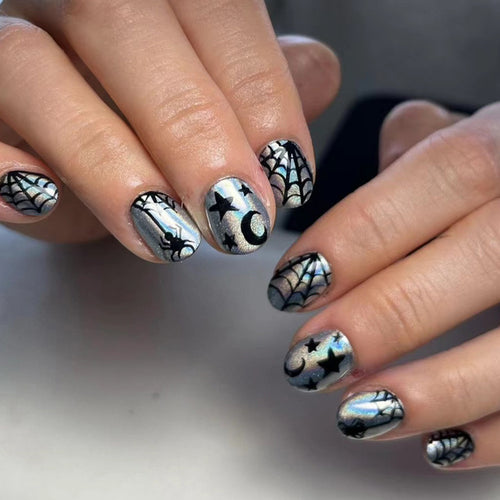 Spiderweb-Themen Press-On Nagelkunst Set Karnz