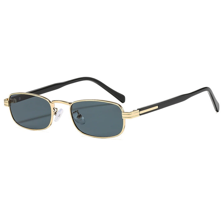 Damen modische Sonnenbrille mit stilvollem Metallrahmen und orangefarbenen Gläsern Karnz