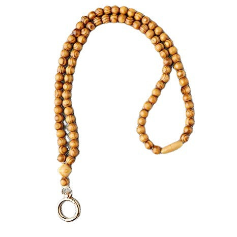 Elegante Holzperlen Brillen Kette Karnz