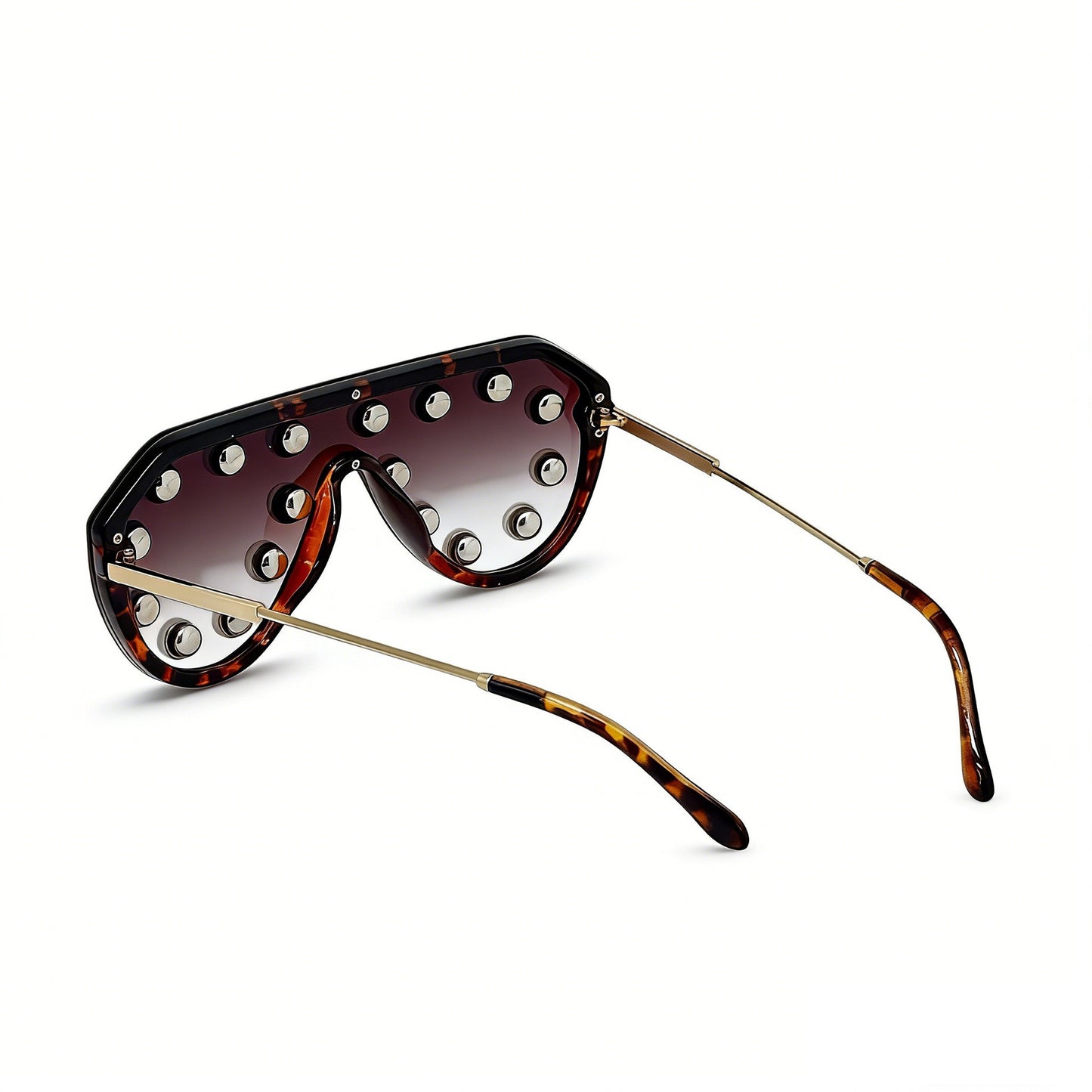 Damen extravagante Designer-Sonnenbrille mit geometrischen Akzenten Karnz