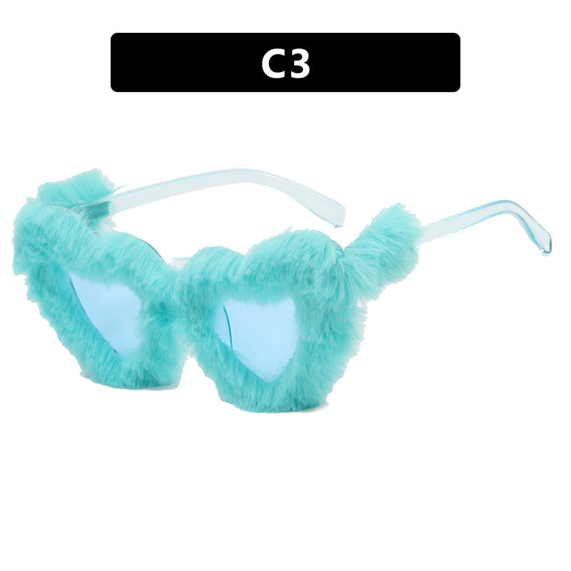Damen Pfoten-Sonnenbrille mit luxuriösem Pelzbesatz Karnz