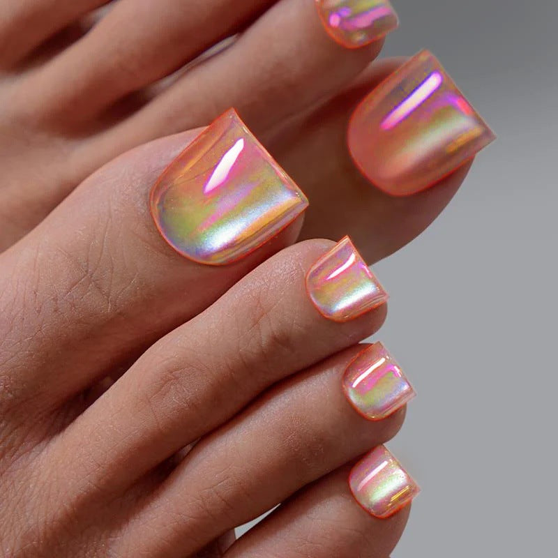Iridescent Pediküre Press-On Nagel Set Karnz