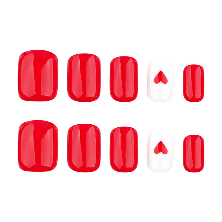 Herzverziertes Premium Press-On Nagelset Karnz