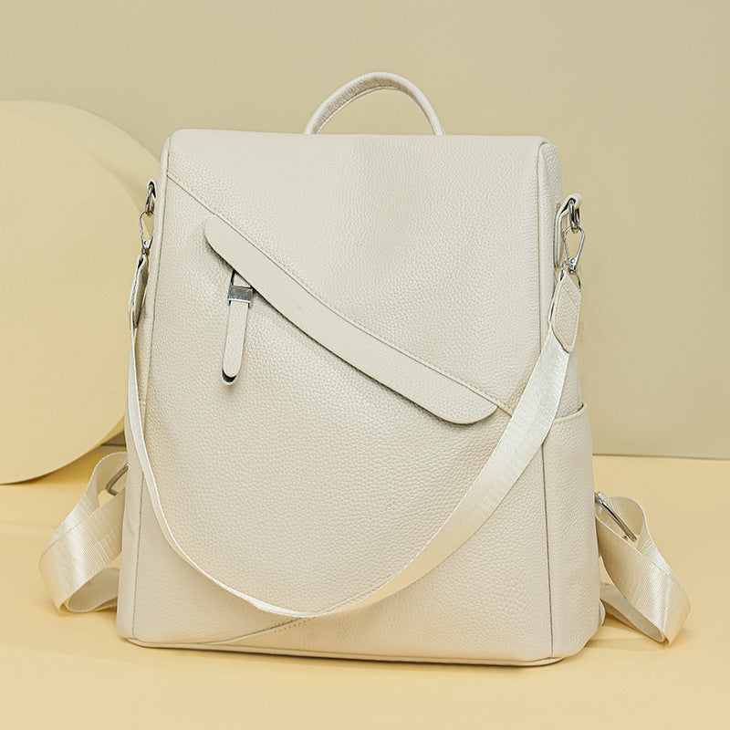 Chic Texturierter Leder Rucksack Karnz