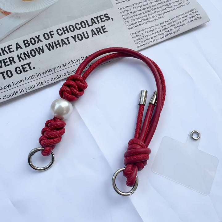Eleganter geknoteter Leder-Schlüsselanhänger Halter Karnz