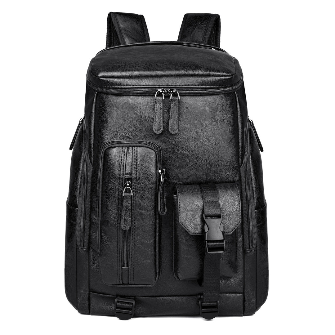 Stylischer Multi-Taschen Kunstleder Laptop Rucksack