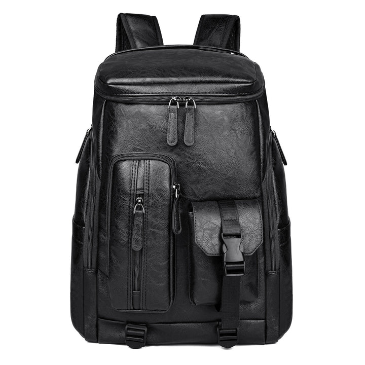 Stylischer Multi-Taschen Kunstleder Laptop Rucksack