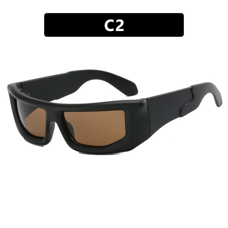 Damen sportliche Sonnenbrille mit breitem Rahmen und polarisierten Gläsern Karnz