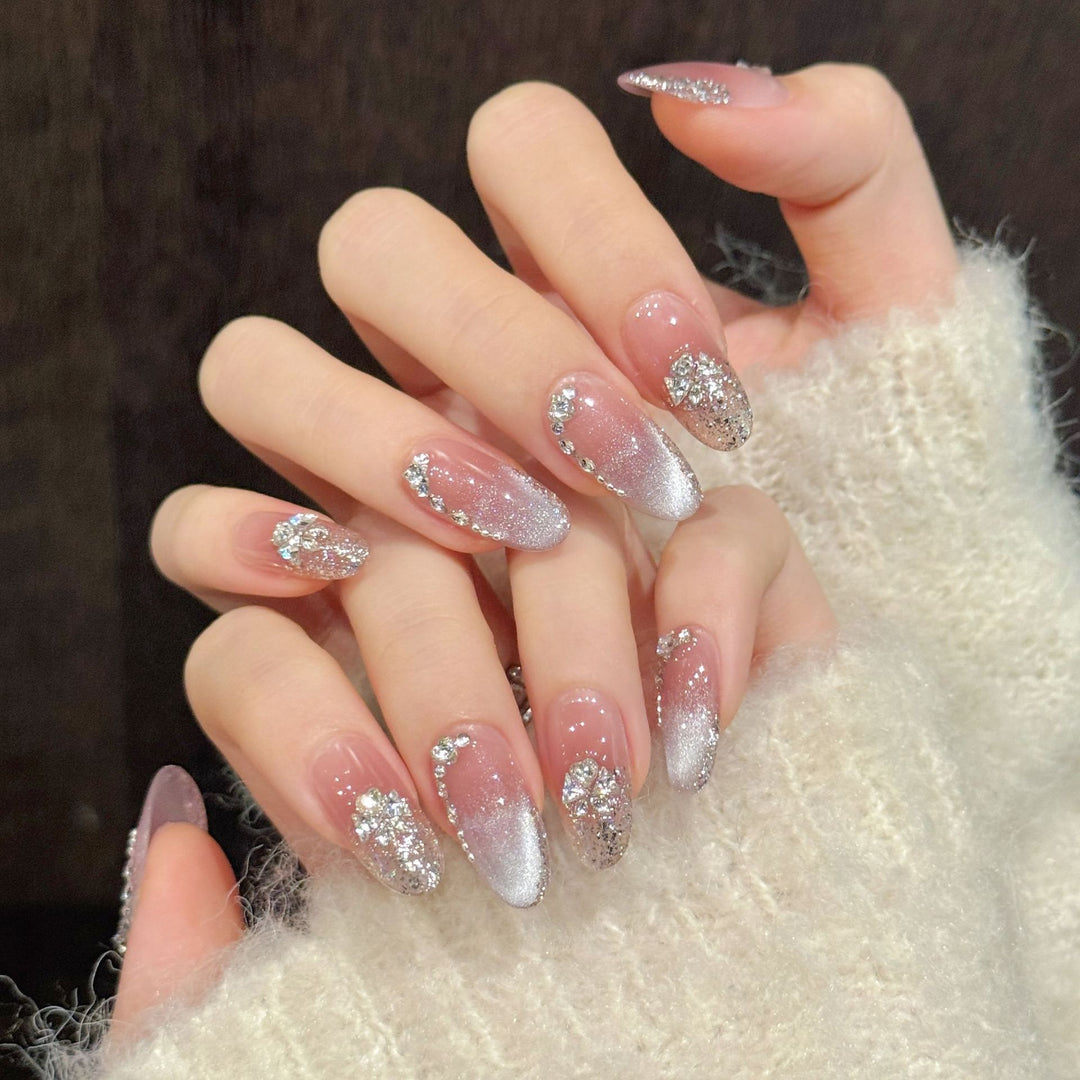 Glitzerndes Glitzer-Gradient Press-On-Nagelset
